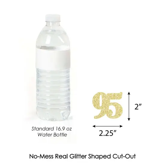Big Dot of Happiness Gold Glitter 95 - No-Mess Real Gold Glitter Cut-Out Numbers - 95th Birthday Party Confetti - Set of 24 {4}