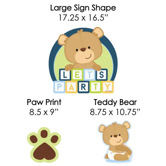 Big Dot of Happiness Baby Boy Teddy Bear - Yard Sign & Outdoor Lawn Decorations - Baby Shower Yard Signs - Set of 8 {7}