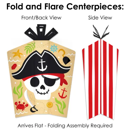 Big Dot of Happiness Pirate Ship Adventures - Skull Birthday Party Decor and Confetti - Terrific Table Centerpiece Kit - Set of 30 {6}