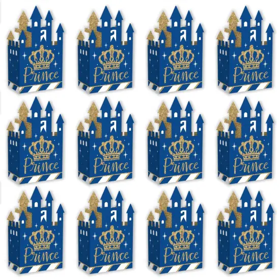 Big Dot of Happiness Royal Prince Charming - Baby Shower or Birthday Party Favor Gift Boxes - Castle Boxes - Set of 12 {6}