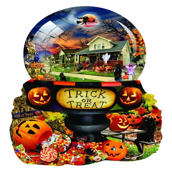 Sunsout Halloween Globe 1000 pc Special Shape Halloween Jigsaw Puzzle 96064 {1}
