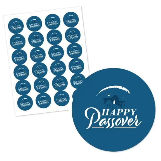Big Dot of Happiness Happy Passover - Pesach Holiday Party Circle Sticker Labels - 24 Count {3}