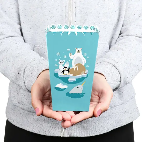 Big Dot of Happiness Arctic Polar Animals - Winter Baby Shower or Birthday Party Favor Popcorn Treat Boxes - Set of 12 {7}
