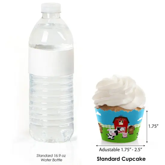 Big Dot of Happiness Farm Animals - Baby Shower or Birthday Party Decorations - Party Cupcake Wrappers - Set of 12 {6}