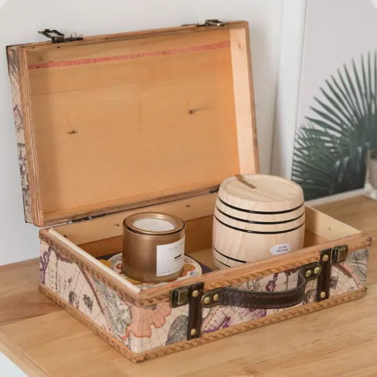 Old World Map Suitcase {2}