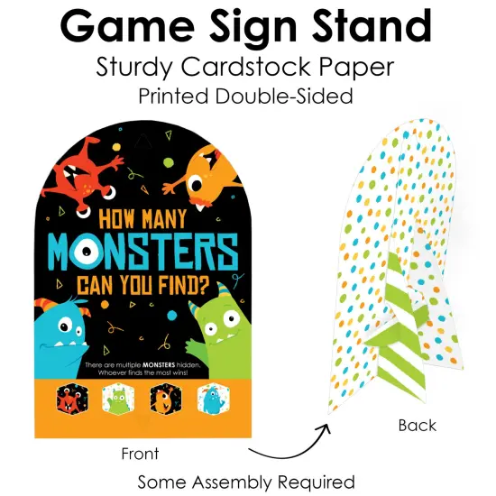 Big Dot of Happiness Monster Bash - Little Monster Birthday Party or Baby Shower Scavenger Hunt - 1 Stand and 48 Game Pieces - Hide and Find Game {7}
