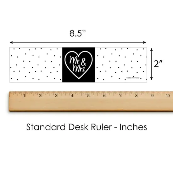Big Dot of Happiness Mr. and Mrs. - Black and White Wedding or Bridal Shower Water Bottle Sticker Labels - Set of 20 {6}