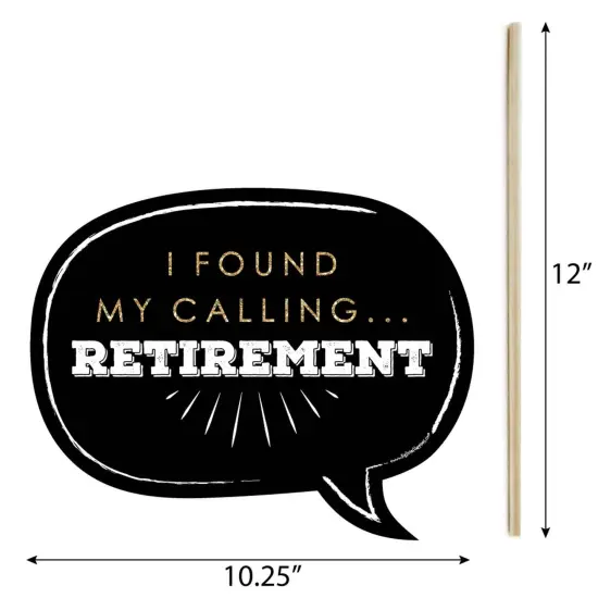 Big Dot of Happiness Funny Happy Retirement - Retirement Party Photo Booth Props Kit - 10 Piece {6}