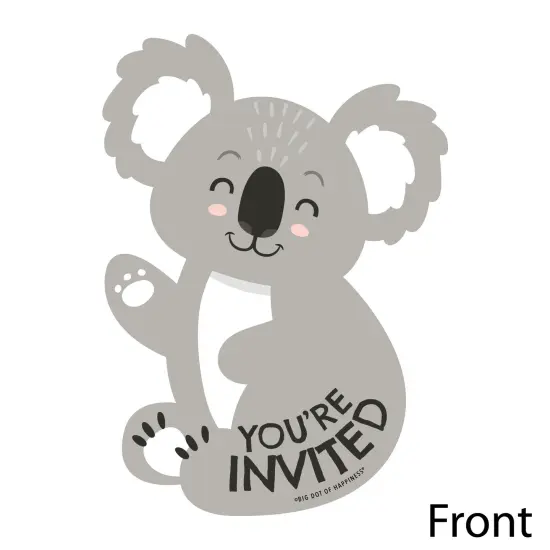 Big Dot of Happiness Koala Cutie - Shaped Fill-In Invitations - Bear Birthday Party and Baby Shower Invitation Cards with Envelopes - Set of 12 {4}
