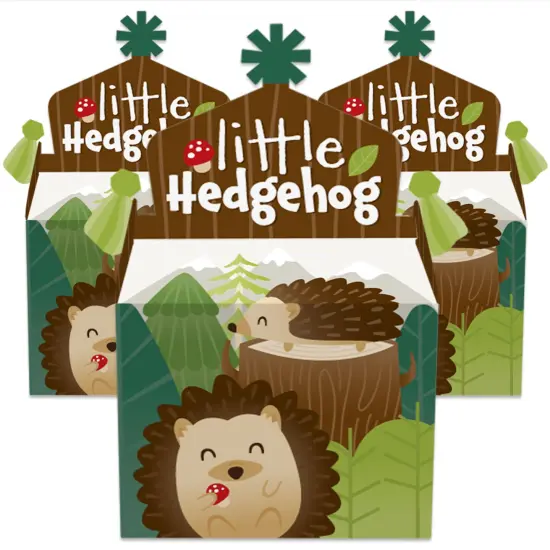Big Dot of Happiness Forest Hedgehogs - Treat Box Party Favors - Woodland Birthday Party or Baby Shower Goodie Gable Boxes - Set of 12 {3}