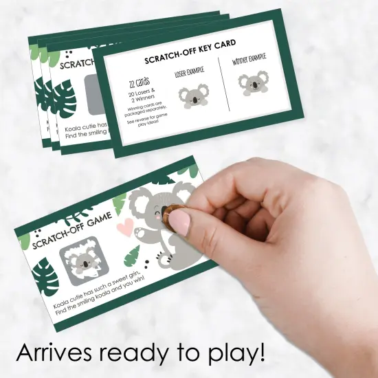 Big Dot of Happiness Koala Cutie - Bear Birthday Party and Baby Shower Game Scratch Off Cards - 22 Count {3}