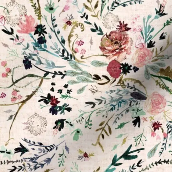 Various Fabrics by the Yard or Fat Quarter Floral Blush Pink Flower Vintage Flowers Girl Rose Botanical Custom Printed Fabric by Spoonflower {7}