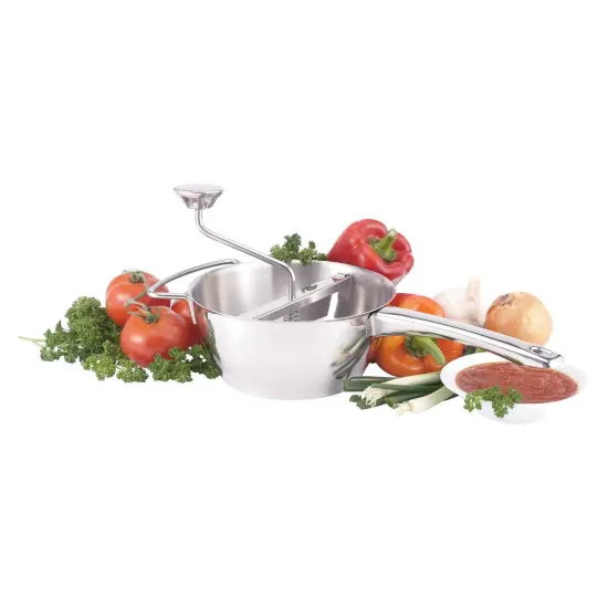 HIC Harold Import Co. Food Mill Sauce Maker and Baby Food Strainer, 4 Interchangeable Disc Blades, 18/8 Stainless Steel, 2 quart {4}