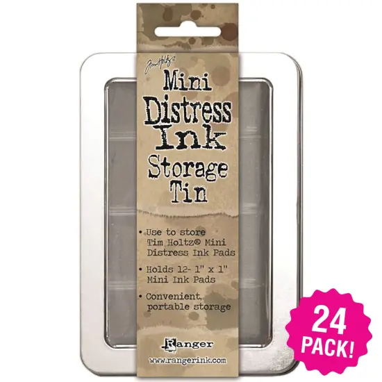 Multipack of 24 - Tim Holtz Mini Distress Ink Storage Tin-Holds 12 {1}