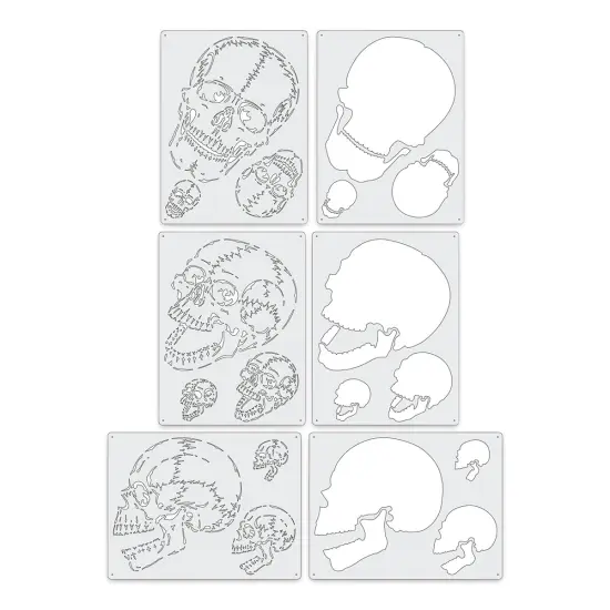 Iwata Artool Freehand Template - Set of 3, Horror of Skull Master Mini {1}