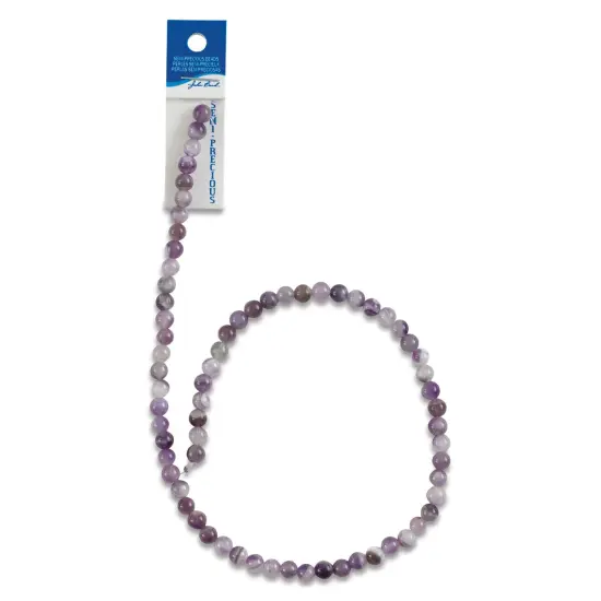 John Bead Earth's Jewels Amethyst Beads - Dog Tooth, Round, 6 mm, 16" Strand {1}