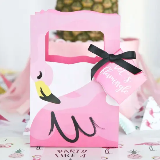 Big Dot of Happiness Pink Flamingo - Party Like a Pineapple - Tropical Summer Party Favor Boxes - Set of 12 {7}