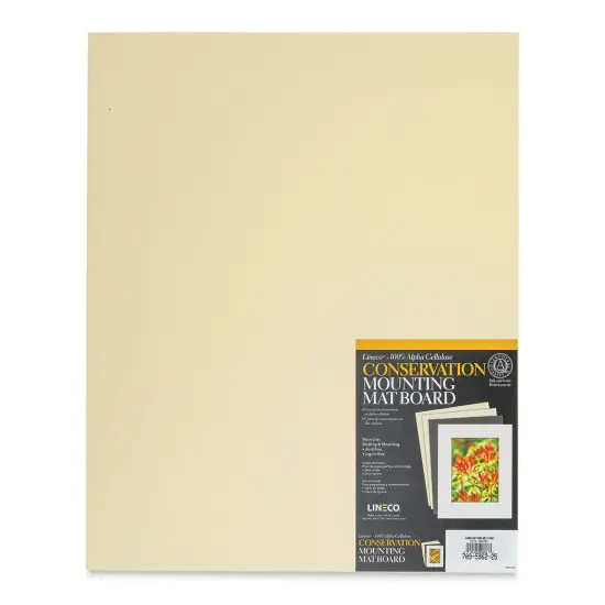 Lineco Conservation Matboard - Cream, 4 ply, Pkg of 25, 16" x 20" {1}