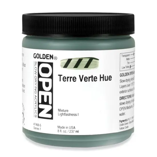 Golden Open Acrylics - Terre Verte Hue, 8 oz Jar {1}