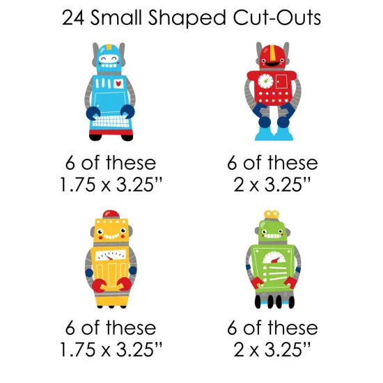 Big Dot of Happiness Gear Up Robots - Birthday Party or Baby Shower DIY Decorations - Clothespin Garland Banner - 44 Pieces {7}