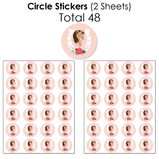 Big Dot of Happiness Run Wild Horses - Pony Birthday Party Candy Favor Sticker Kit - 304 Pc {7}
