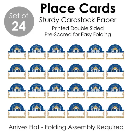 Big Dot of Happiness Eid Mubarak - Ramadan Party Tent Buffet Card - Happy Eid Table Setting Name Place Cards - Set of 24 {7}