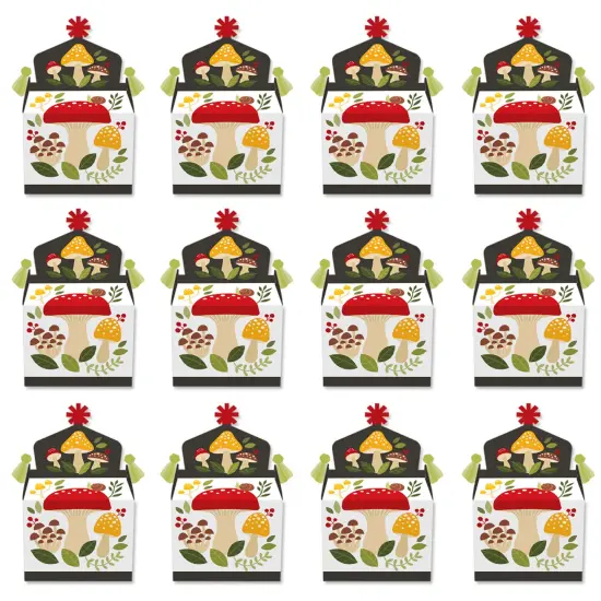 Big Dot of Happiness Wild Mushrooms - Treat Box Party Favors - Red Toadstool Party Goodie Gable Boxes - Set of 12 {6}