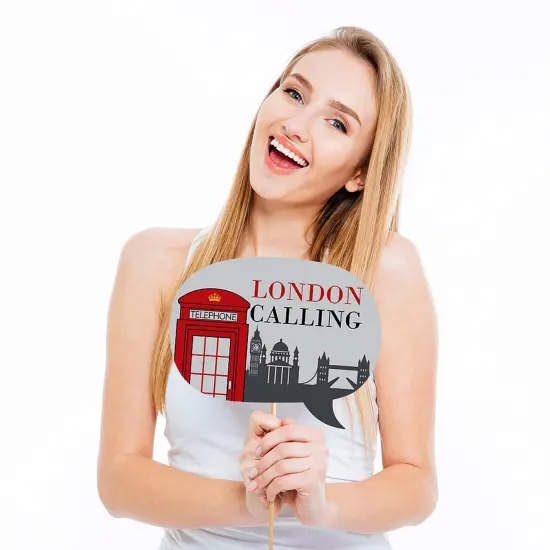 Big Dot of Happiness London - British Photo Booth Props Kit - 20 Count {4}