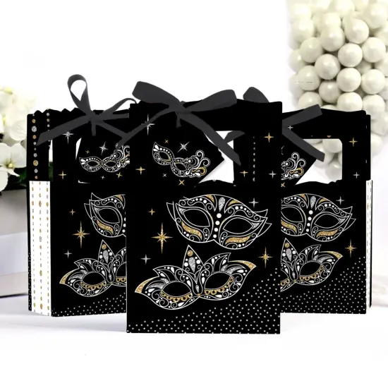 Big Dot of Happiness Masquerade - Carnival Mask Party Favor Boxes - Set of 12 {4}