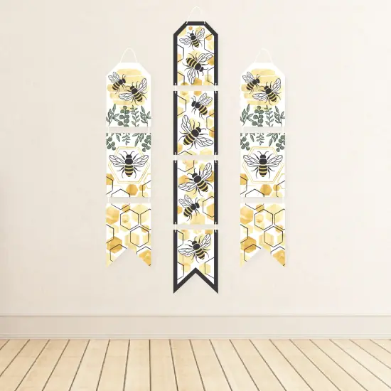 Big Dot of Happiness Little Bumblebee - Hanging Vertical Paper Door Banners - Bee Baby Shower or Birthday Party Wall Decoration Kit Indoor Door Decor {4}