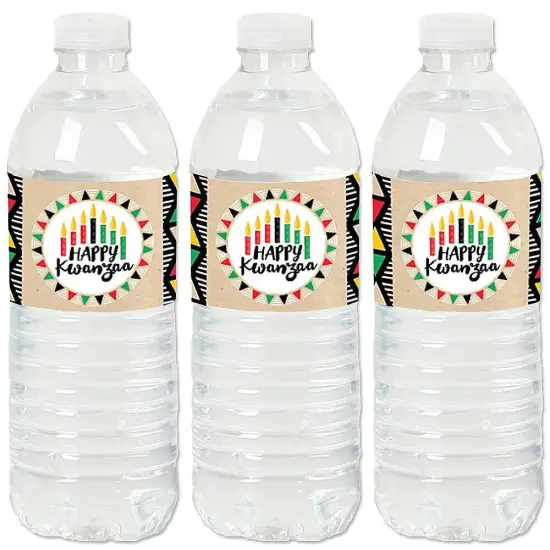 Big Dot of Happiness Happy Kwanzaa - Heritage Holiday Party Water Bottle Sticker Labels - Set of 20 {1}