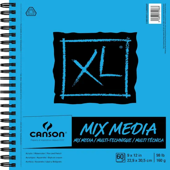 Canson XL Spiral Multi-Media Paper Pad 9"X12"-60 Sheets {1}
