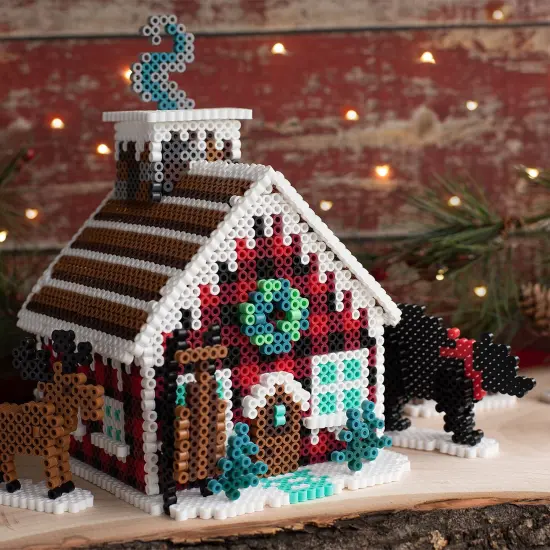 Perler Fused Bead Kit-3D Winter Lodge Gingerbread {5}