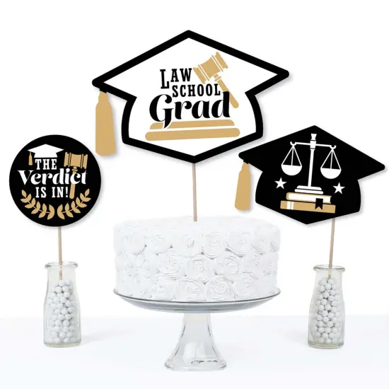 Big Dot of Happiness Law School Grad - Future Lawyer Graduation Party Centerpiece Sticks - Table Toppers - Set of 15 {4}