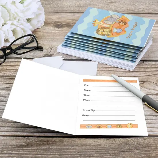 Big Dot of Happiness Noah's Ark - Fill In Baby Shower Invitations (8 count) {6}