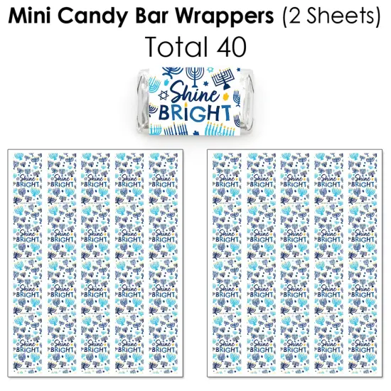 Big Dot of Happiness Hanukkah Menorah - Chanukah Holiday Party Candy Favor Sticker Kit - 304 Pieces {4}