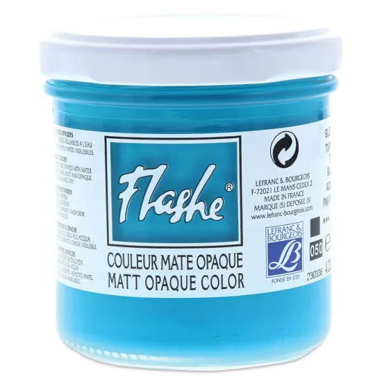 Lefranc & Bourgeois Flashe Vinyl Paint - Turquoise Blue, 125 ml jar {1}
