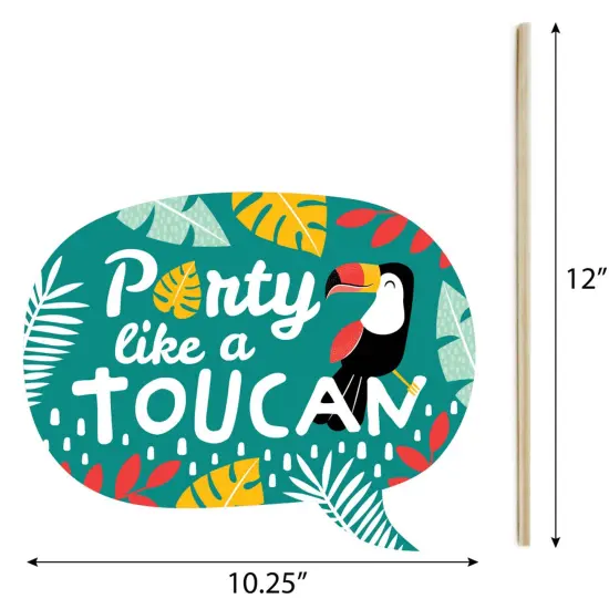 Big Dot of Happiness Calling All Toucans - Tropical Bird Baby Shower or Birthday Party Photo Booth Props Kit - 20 Count {7}