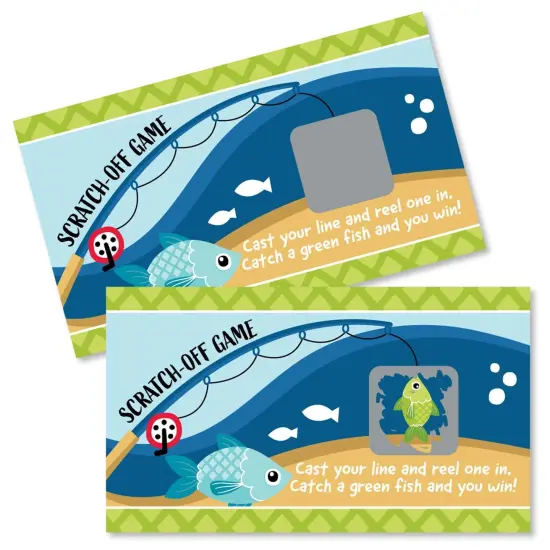 Big Dot of Happiness Let's Go Fishing - Fish Themed Birthday Party or Baby Shower Game Scratch Off Cards - 22 Count {1}