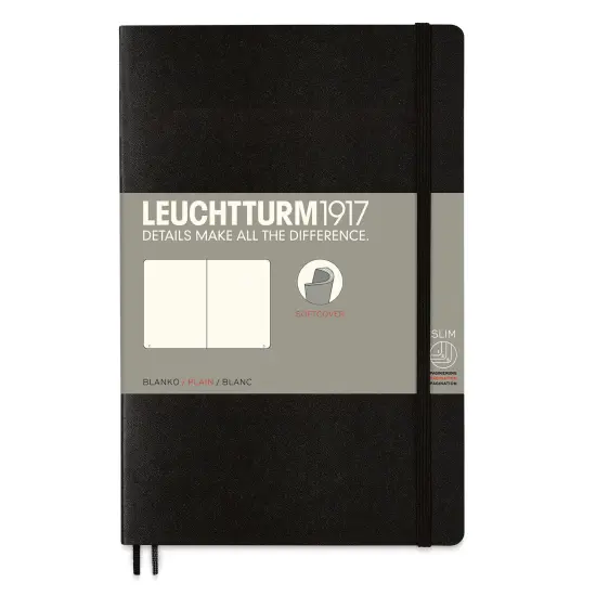 Leuchtturm1917 Blank Softcover Notebook - Black, 5" x 7-1/2" {1}