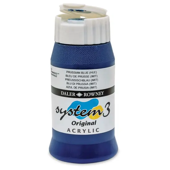 Daler-Rowney System3 Acrylic - Prussian Blue Hue, 500 ml bottle {1}
