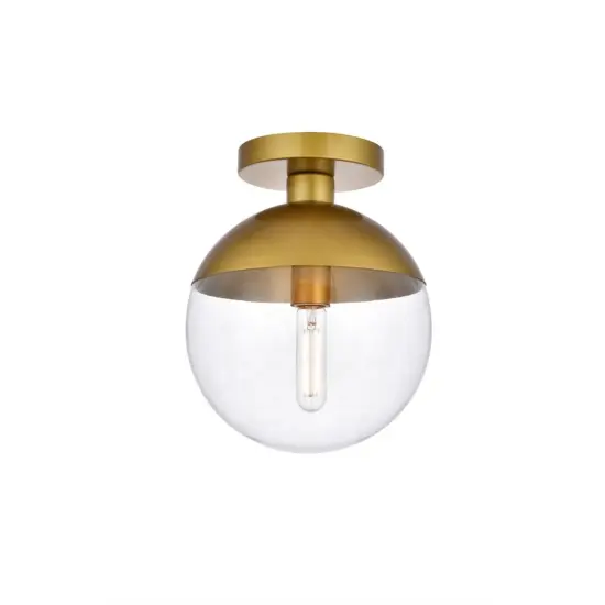 Eclipse 1 Light Brass Flush Mount With Clear Glass {3}