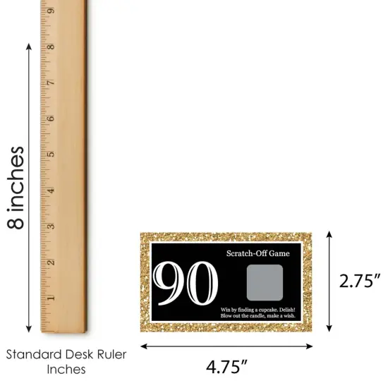 Big Dot of Happiness Adult 90th Birthday - Gold - Birthday Party Game Scratch Off Cards - 22 Count {7}