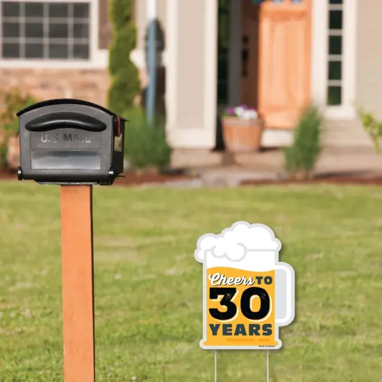 Big Dot of Happiness Cheers and Beers to 30 Years - Outdoor Lawn Sign - 30th Birthday Party Yard Sign - 1 Piece {3}