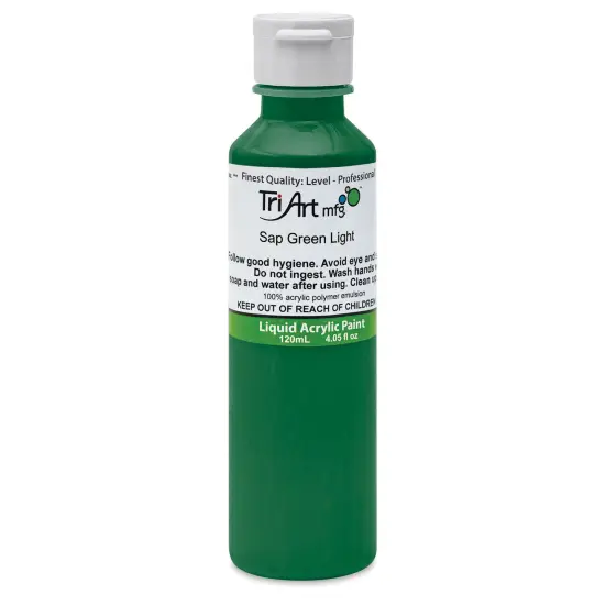 Tri-Art Liquid Artist Acrylics - Sap Green Light, 120 ml bottle {1}