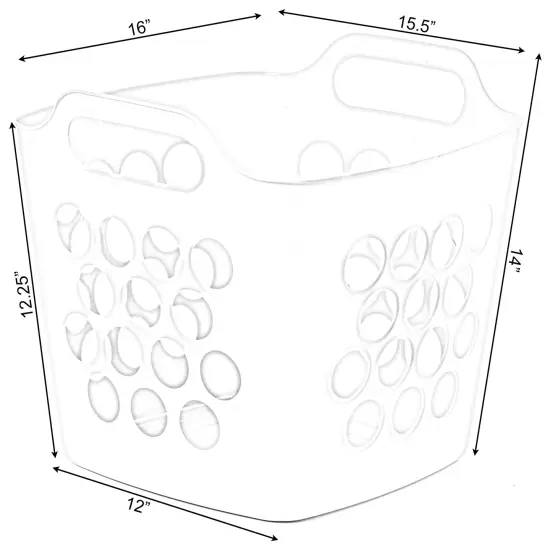 Flexible Plastic Laundry Basket - Square Storage Hamper with Side Handles for Easy Carrying - Versatile Organizer for Laundry, and Household Storage Small Purple {12}