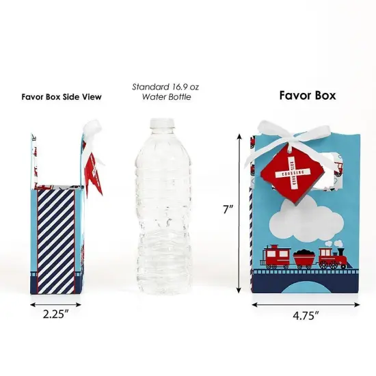 Big Dot of Happiness Railroad Party Crossing - Steam Train Birthday Party or Baby Shower Favor Boxes - Set of 12 {3}