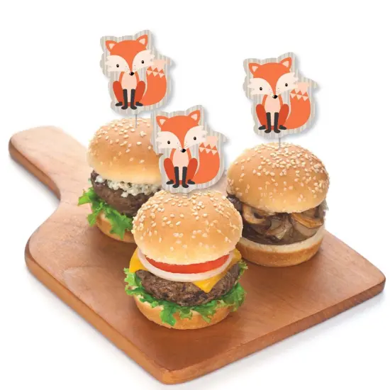 Big Dot of Happiness Fox - Dessert Cupcake Toppers - Baby Shower or Birthday Party Clear Treat Picks - Set of 24 {4}