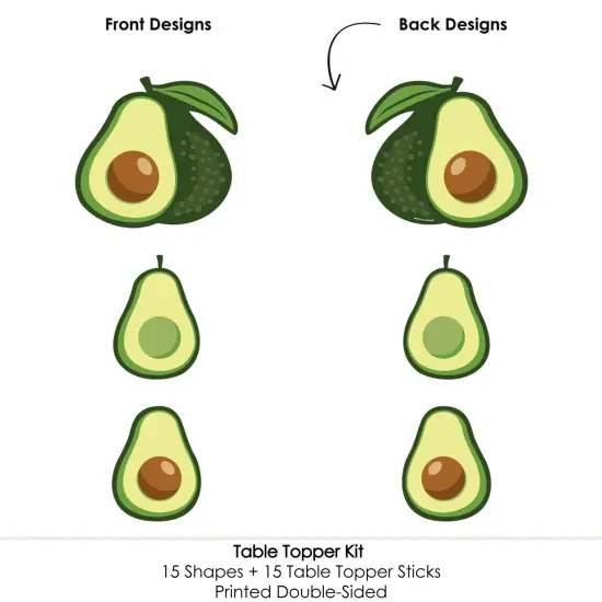 Big Dot of Happiness Hello Avocado - Fiesta Party Centerpiece Sticks - Table Toppers - Set of 15 {6}
