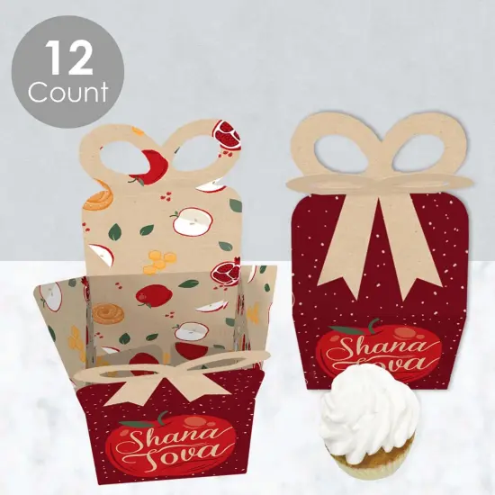Big Dot of Happiness Rosh Hashanah - Square Favor Gift Boxes - New Year Bow Boxes - Set of 12 {4}